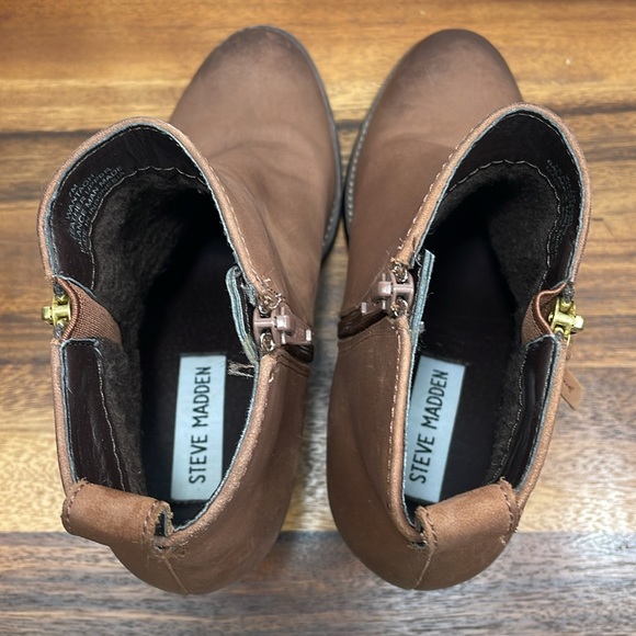 Steve Madden Cognac Wantagh Leather Ankle Booties - Picture 11 of 14